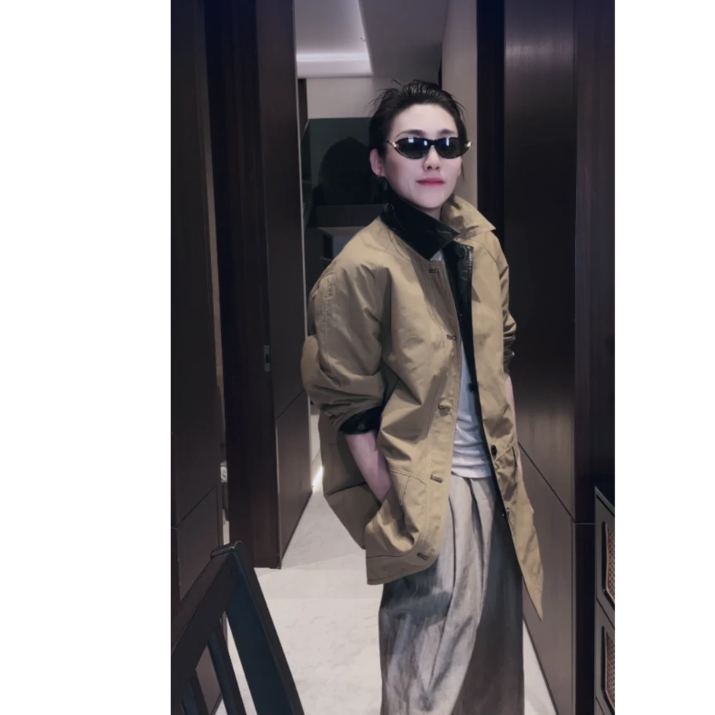 碎纹超薄牛皮   天然牛角扣 双面穿 皮衣外套  WT1066