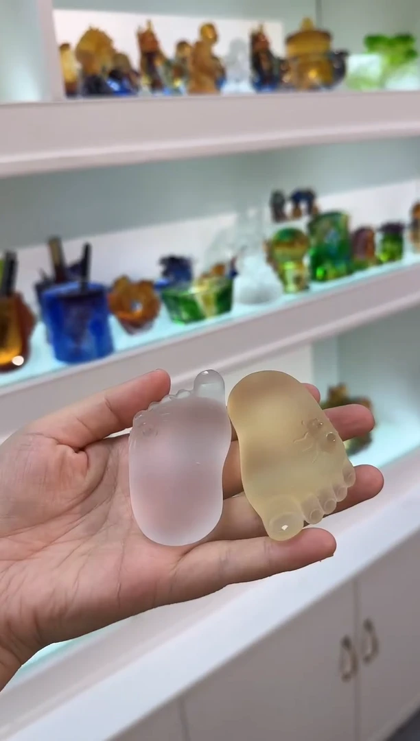 手工艺品琉璃小脚丫一对