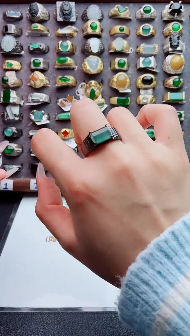 未镶嵌戒指翡翠天然翡翠男戒