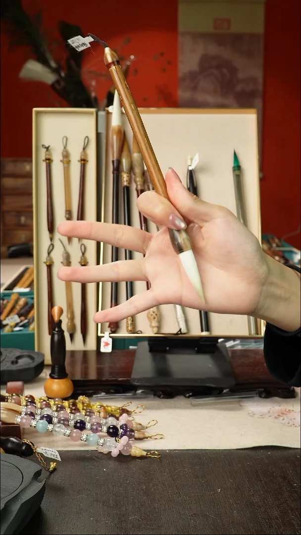 12号孤品高货毛笔链接 清水试笔 蘸墨不退