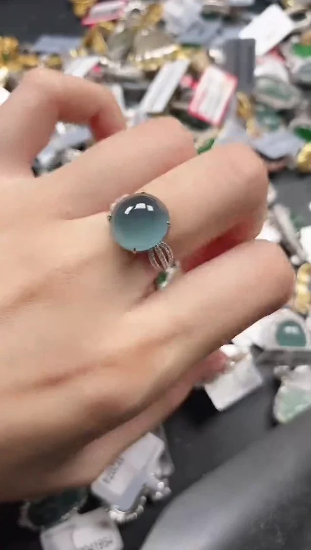 银S925镶嵌戒指翡翠51151