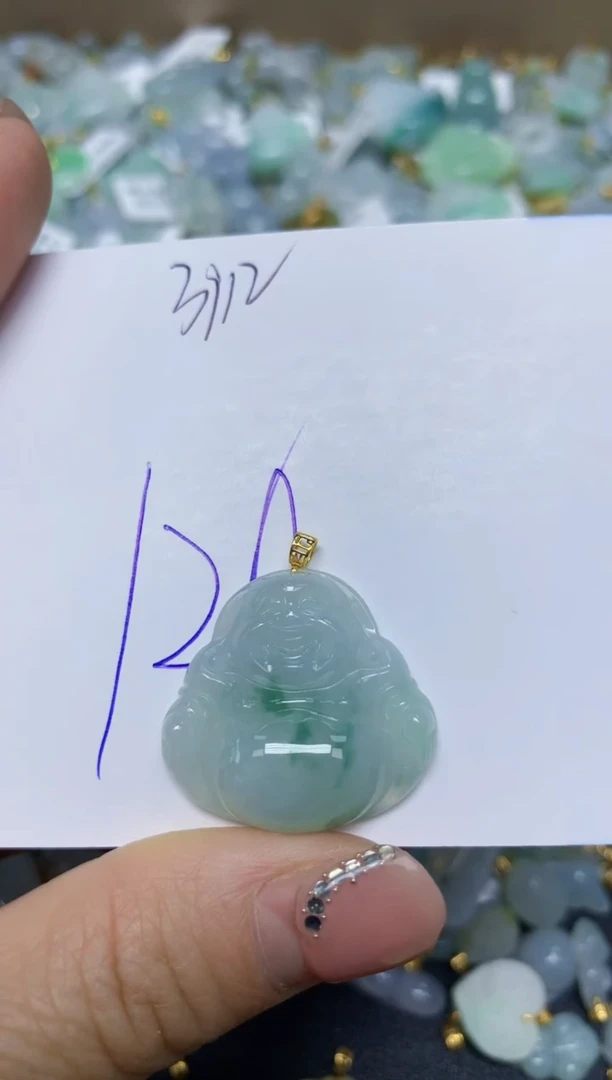 【闪购商品】翡翠挂件18K金镶嵌 天然翡翠A货