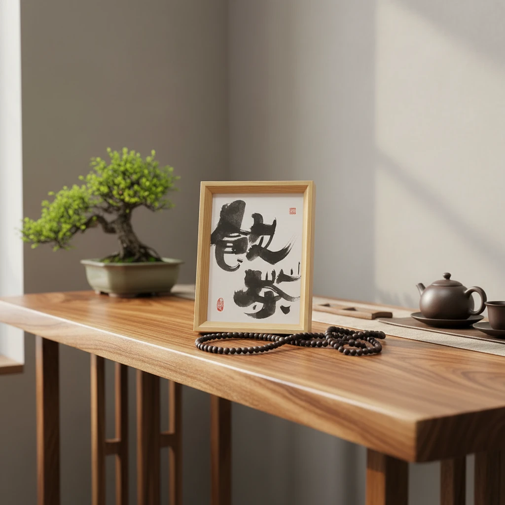 【内容定制】 茶台书法摆件 创意礼物  （下单备注文案）