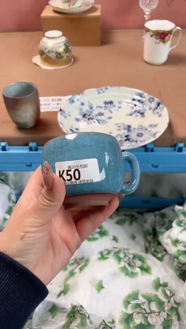 瓷片蘑***鸡瓷器瓷器K50