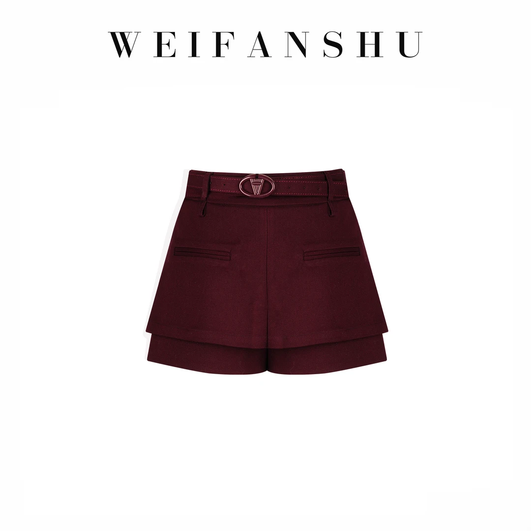 WEIFANSHU/魏凡舒【精英女高】夏季高腰时尚百搭纯色设计感西装裙裤