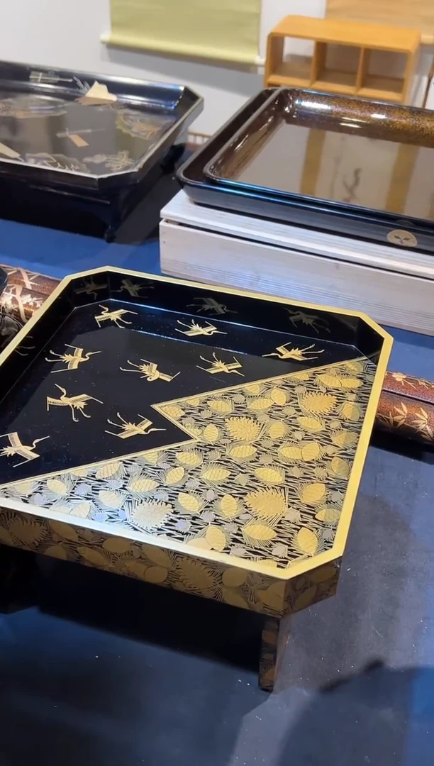 金莳绘 茶台 大漆漆器大漆漆器