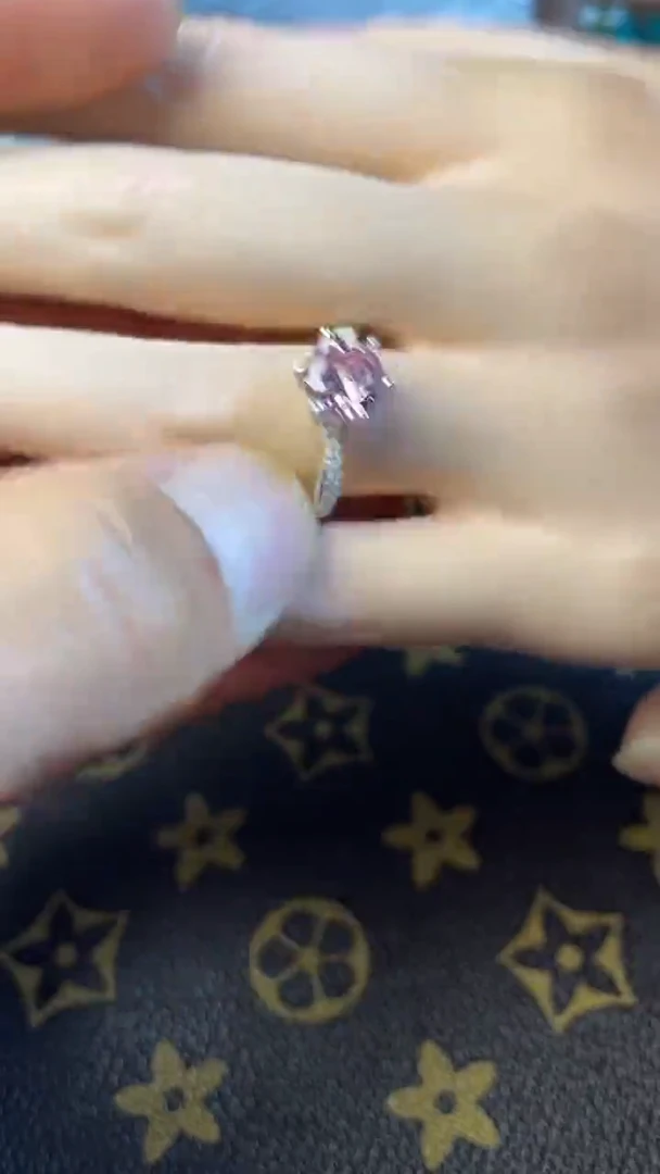 合金合成钻石女款活口戒指1.5