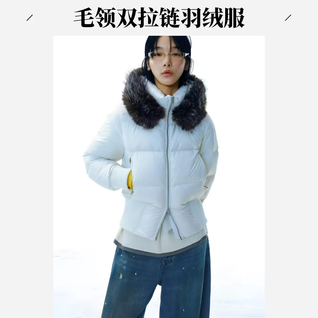 【月光集】毛领双拉链泡芙羽绒服外套9046