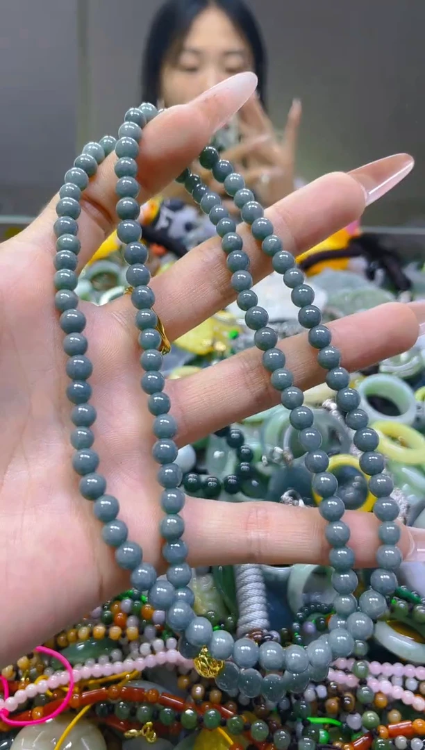 翡翠未镶嵌颈饰5MM/L/翡翠A货一图一物