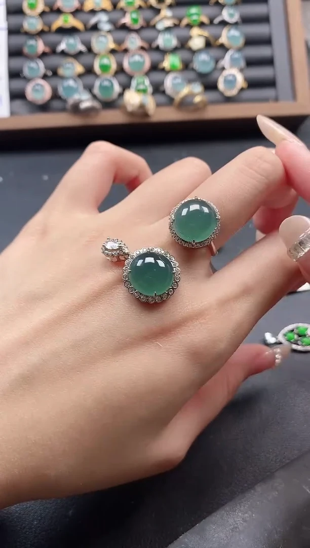 银S925镶嵌戒指翡翠51151