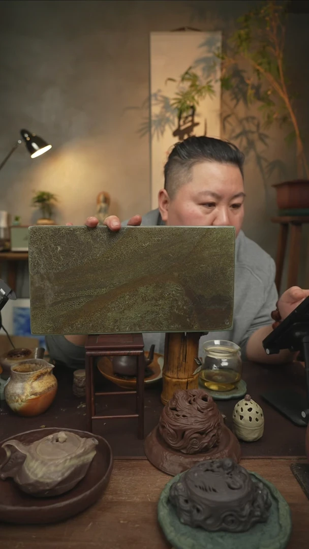 天然草花石干泡赏盘