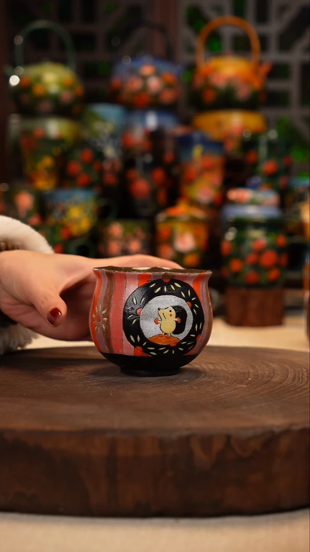 紫砂油画手绘釉下彩