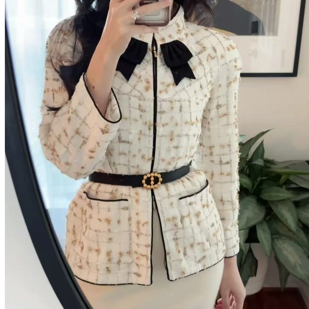 95新 Chanel/香奈儿 沙滩白金蝴蝶结外套/f38/编号1691