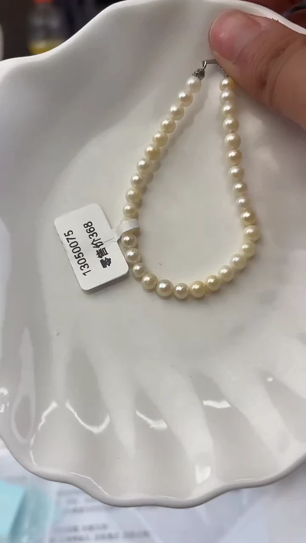 银S925镶嵌海水珍珠手链1