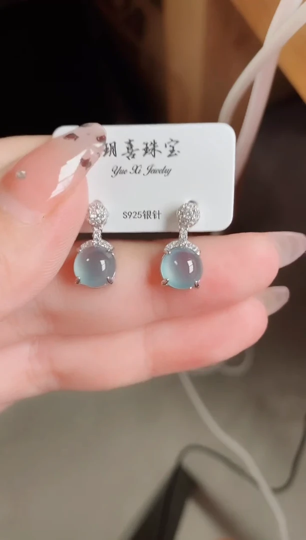 银S925镶嵌戒指翡翠1