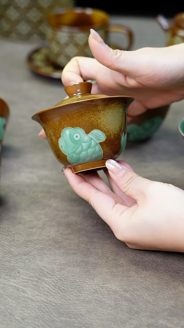 【闪购商品】龙泉青瓷二才盖碗