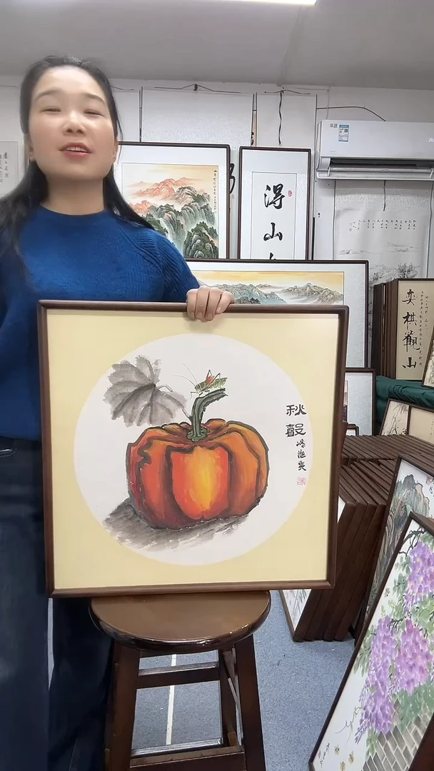 国画尺寸52*52实木画框京东包邮手绘