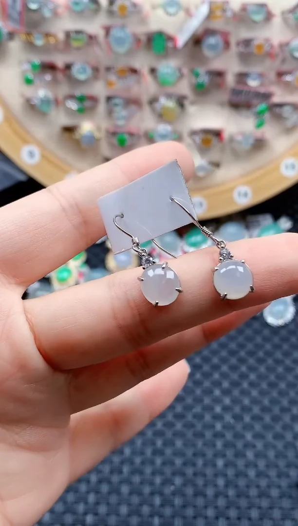 银S925镶嵌戒指翡翠天然A货缅甸翡翠