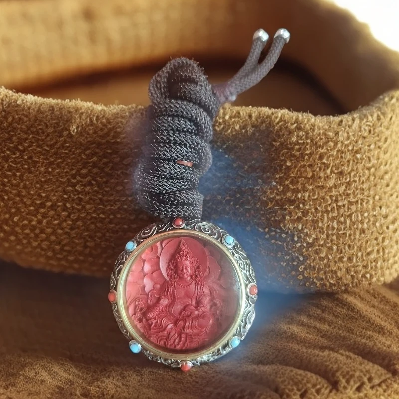 含辰砂工艺品含辰砂工艺品天然朱砂精美吊坠高端大气