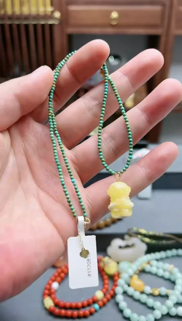 【闪购商品】蜜蜡裸石18K金镶嵌18k金蜜蜡太空人项链*1 LY