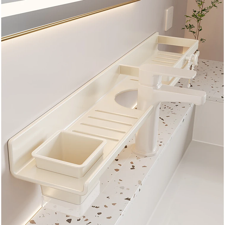 优勤卫生间洗漱台置物架免打孔厕所洗手间浴室镜前壁挂式收纳架子