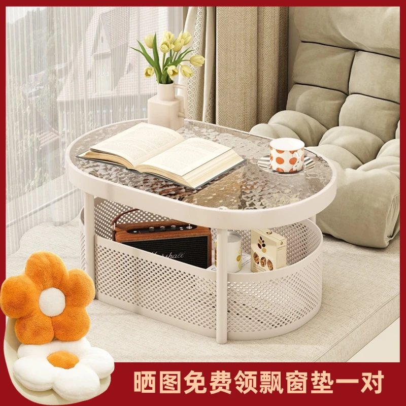 奶油风飘窗小桌子高级日式榻榻米茶桌现代飘窗茶几阳台小炕几矮桌