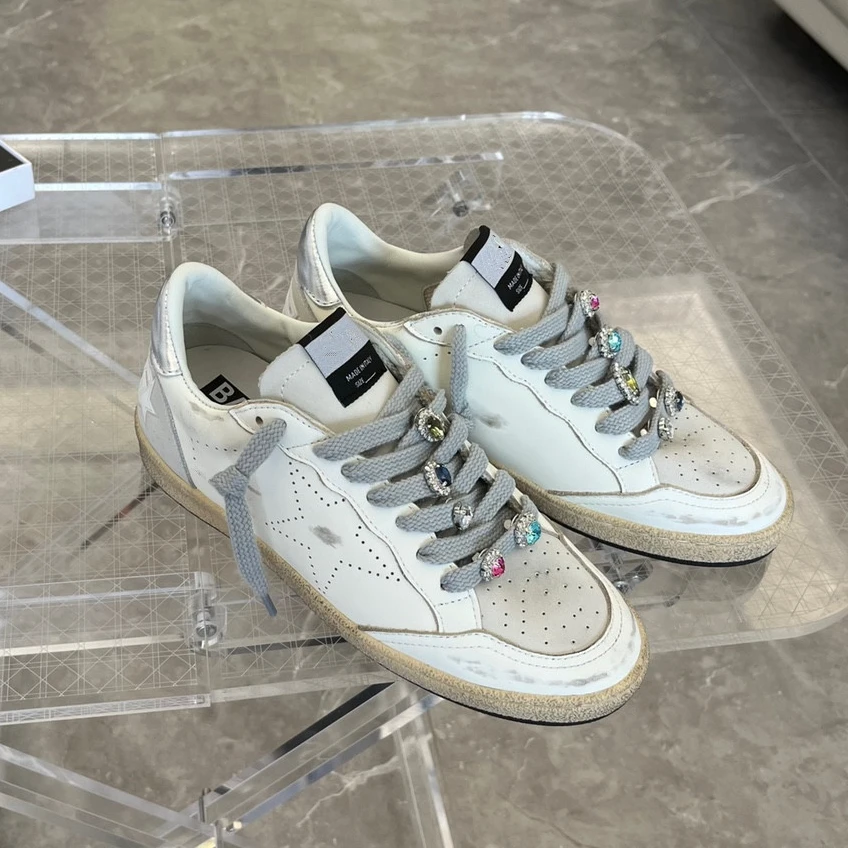 GENIUS GIRAFFE BALL彩钻小脏鞋女做旧星星内增高休闲板鞋