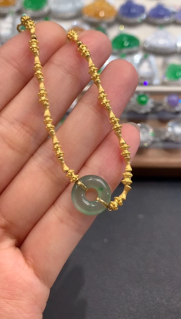 足金镶嵌手链翡翠a4多样性一件发货