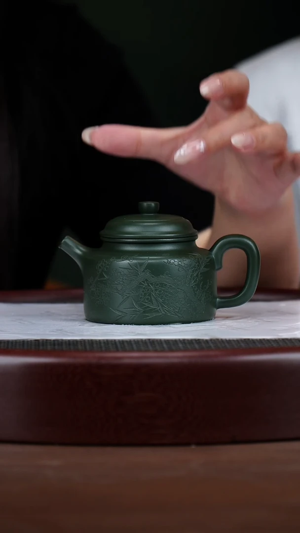 茶壶紫砂27老绿泥  德钟 180cc