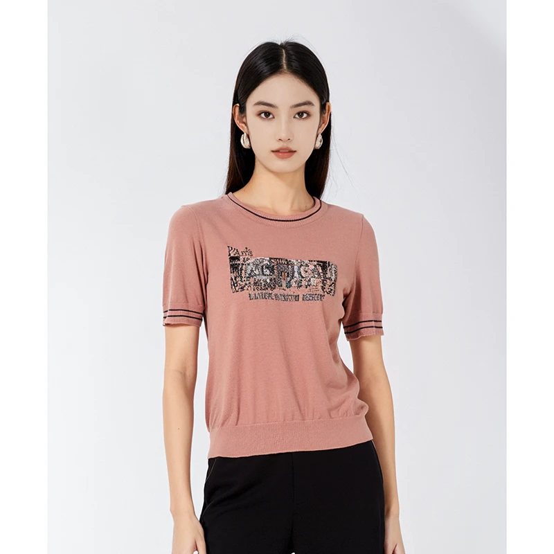 高端台湾品牌妈妈短袖春夏新款洋气T恤 若5585A