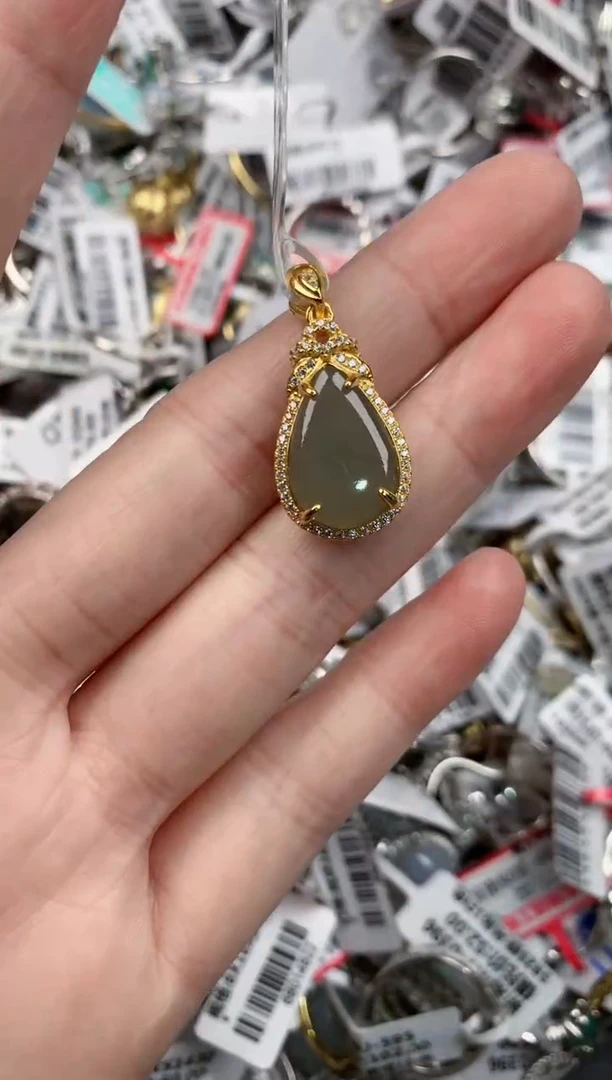 银S925镶嵌戒指翡翠17     7