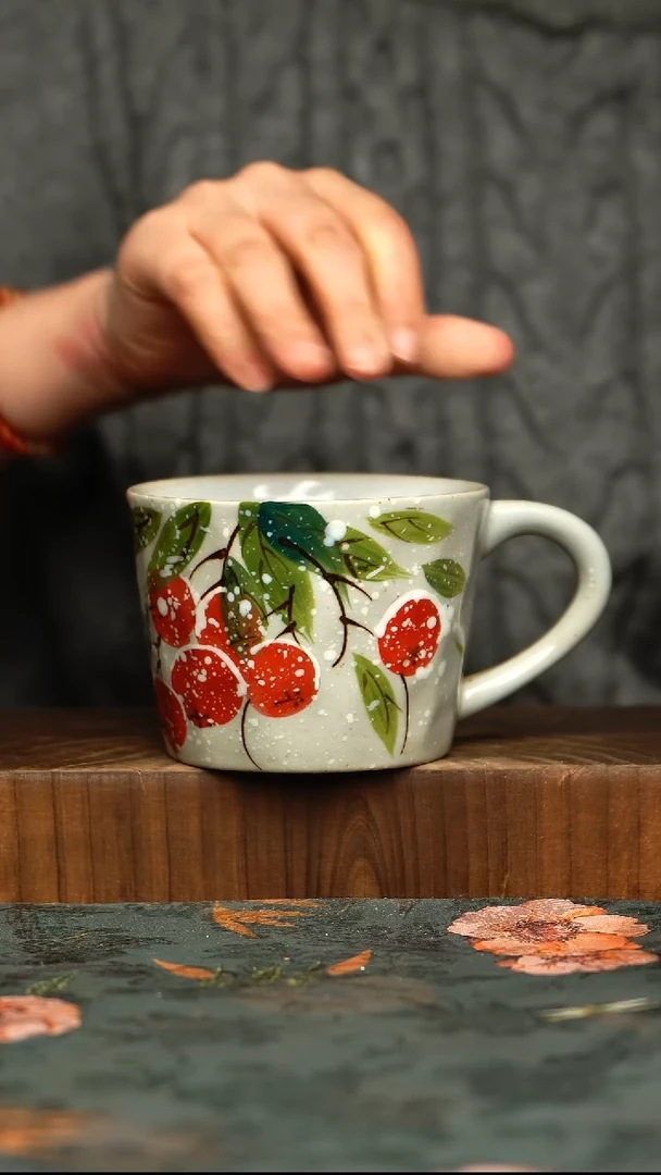 杯釉下彩手工手绘同款陶器