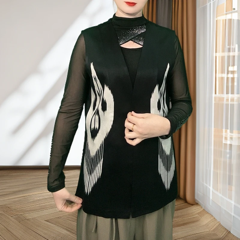 和田艾特莱斯马甲黑色气质百搭外套JILITKLA