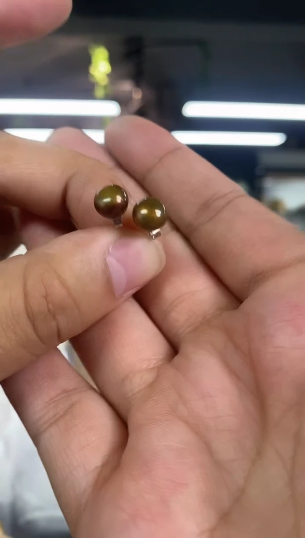 未镶嵌海水珍珠耳饰多样性发其一颜色微差