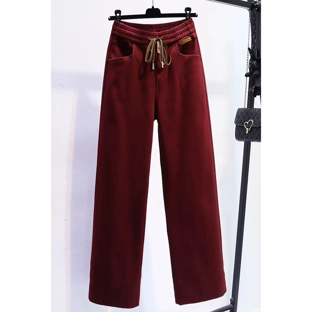 8553时尚休闲牛仔加绒直筒裤