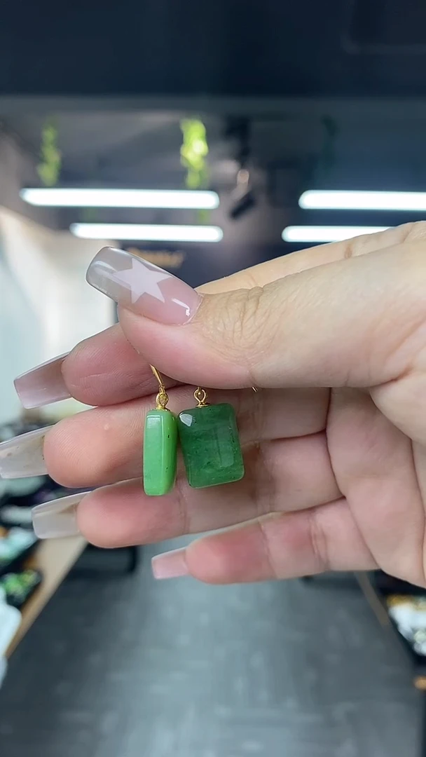 和田玉银S925镶嵌耳饰多样性发其一颜色微差