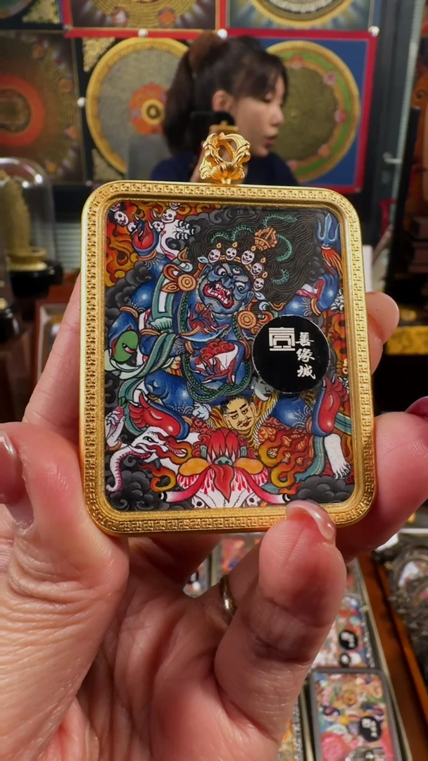 【闪购商品】吊坠壹善缘城手绘唐卡黑六臂新春大促