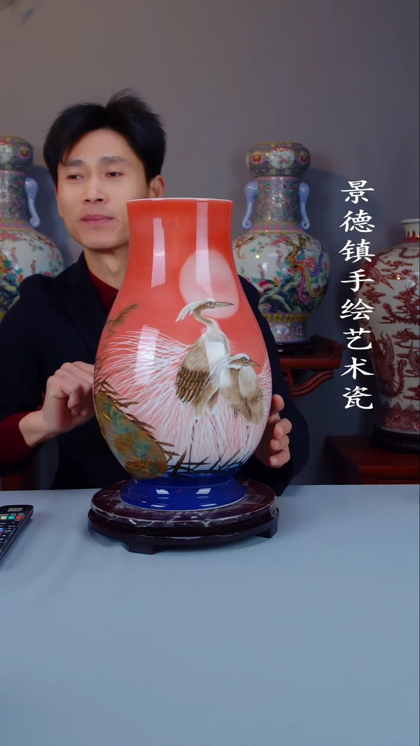 摆件陶景德镇手工手绘陶瓷摆件24