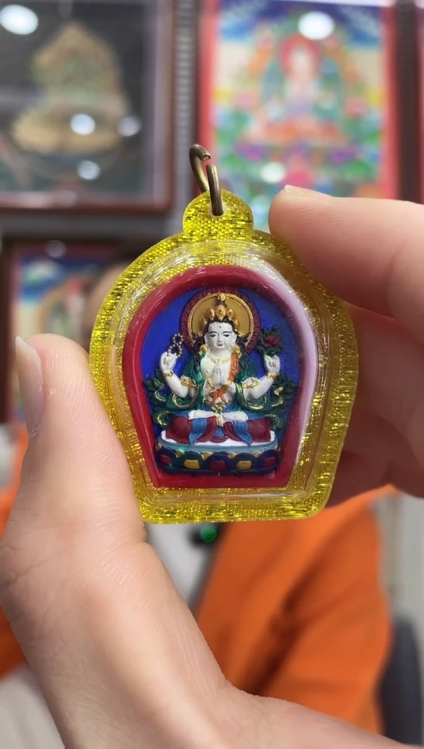 吊坠纯手绘唐卡 （非质量问题不退不换）四臂擦擦