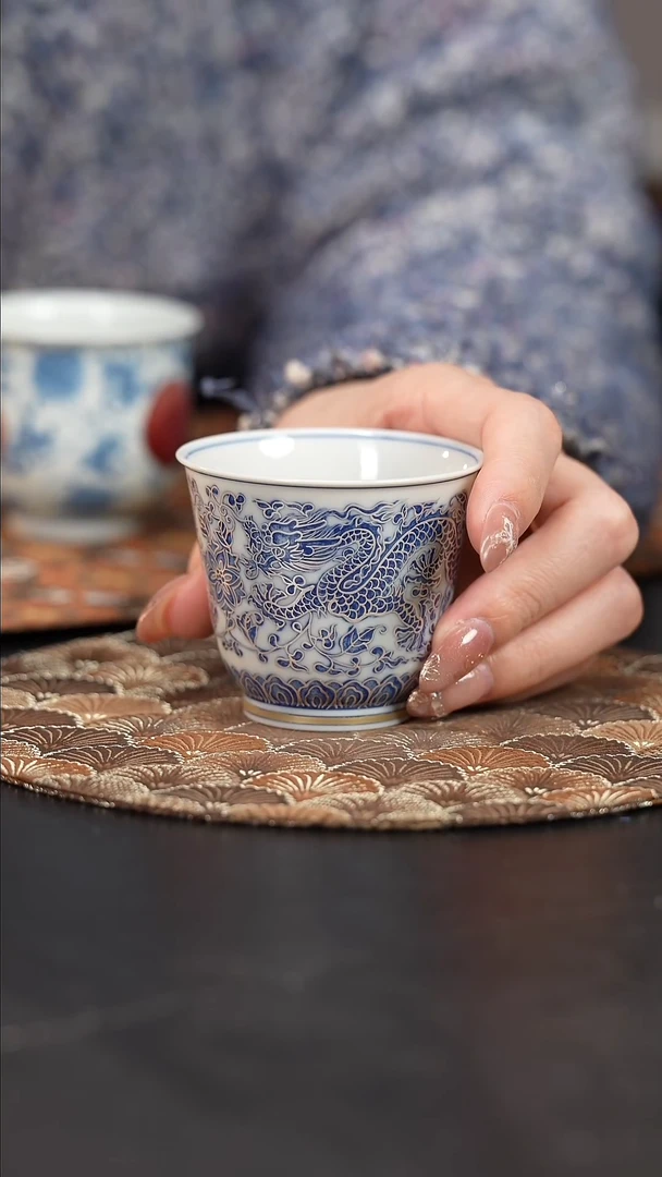 【闪购商品】杯四景堂青花描银