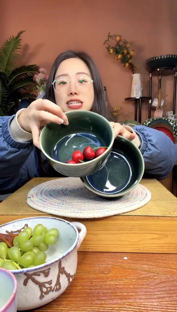 陶瓷5.7英寸翡翠绿碗 2件 微瑕疵