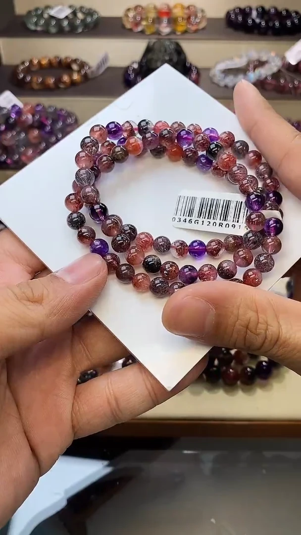 【闪购商品】水晶手链未镶嵌黑加仑超七多圈6m+