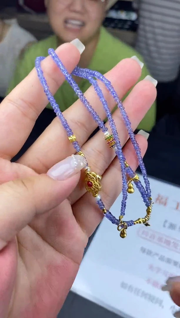 银S925镶嵌项链坦桑石多样性-项链-X593