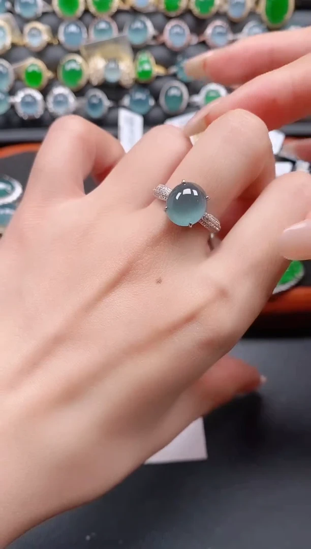 银S925镶嵌戒指翡翠11