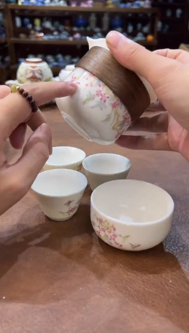 真的很便宜超好看会开片的旅行茶具