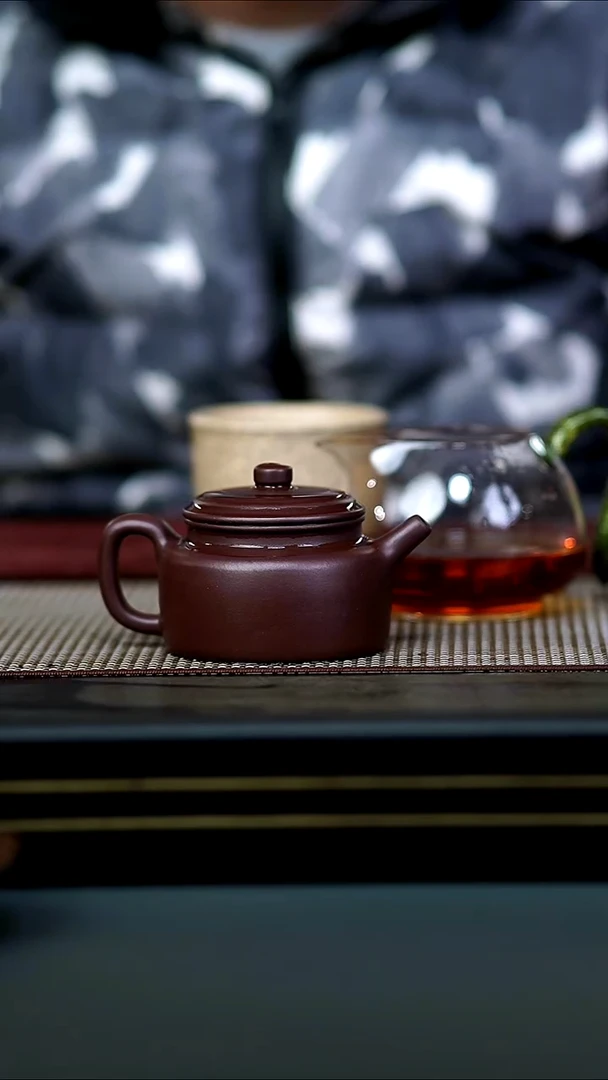 茶壶紫砂半手茄皮紫泥德钟160cc
