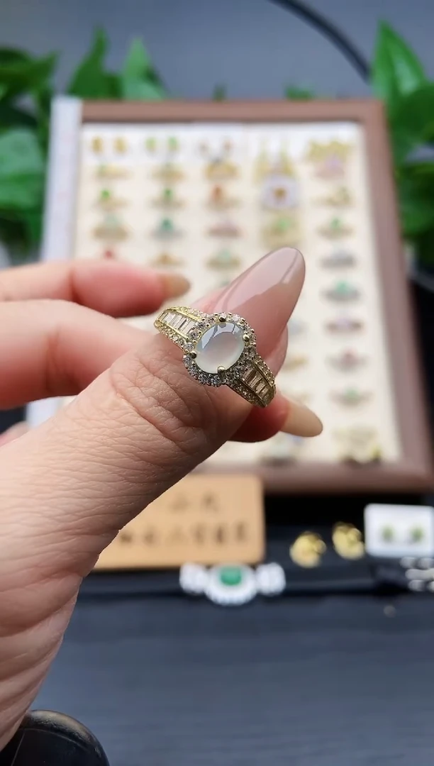 银S925镶嵌戒指翡翠12