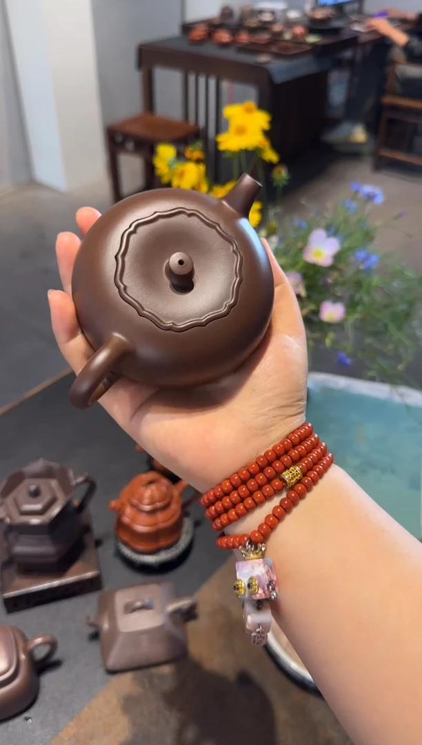 茶壶紫砂柿柿如意