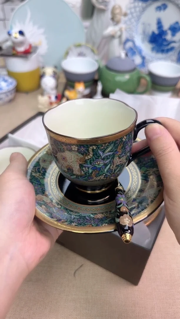 瓷片辰辰的瓷器好看到爆1盒两杯两碟