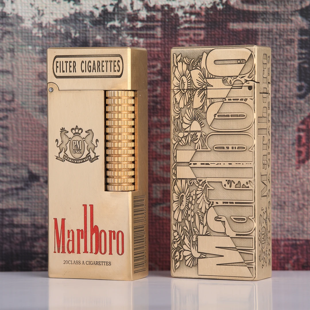 奥罗拉万宝路黄铜煤油打火机高档创意雕刻轻奢经典男士收藏送礼